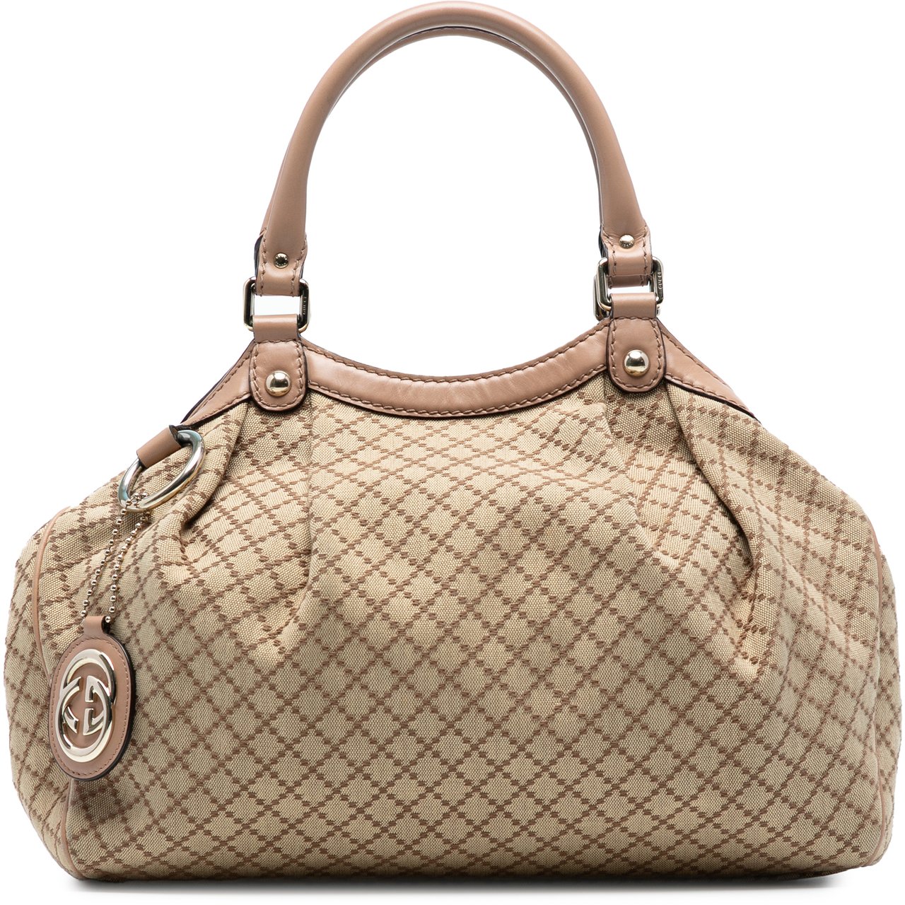 Gucci Medium Diamante Canvas Sukey Tote Bruin