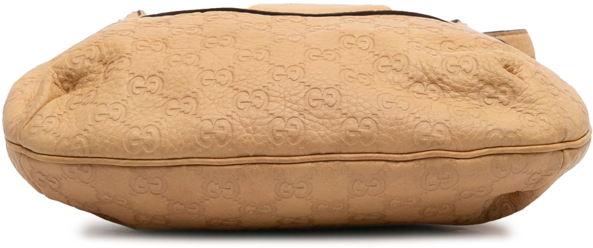 Gucci Small Guccissima Hysteria Crest Hobo Bruin