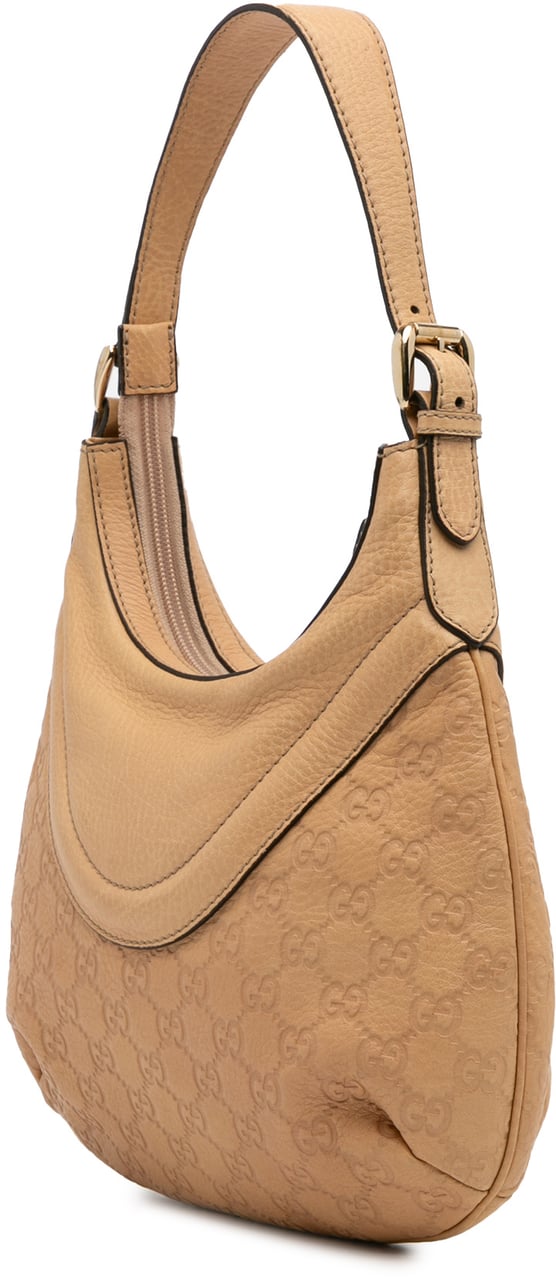 Gucci Small Guccissima Hysteria Crest Hobo Bruin