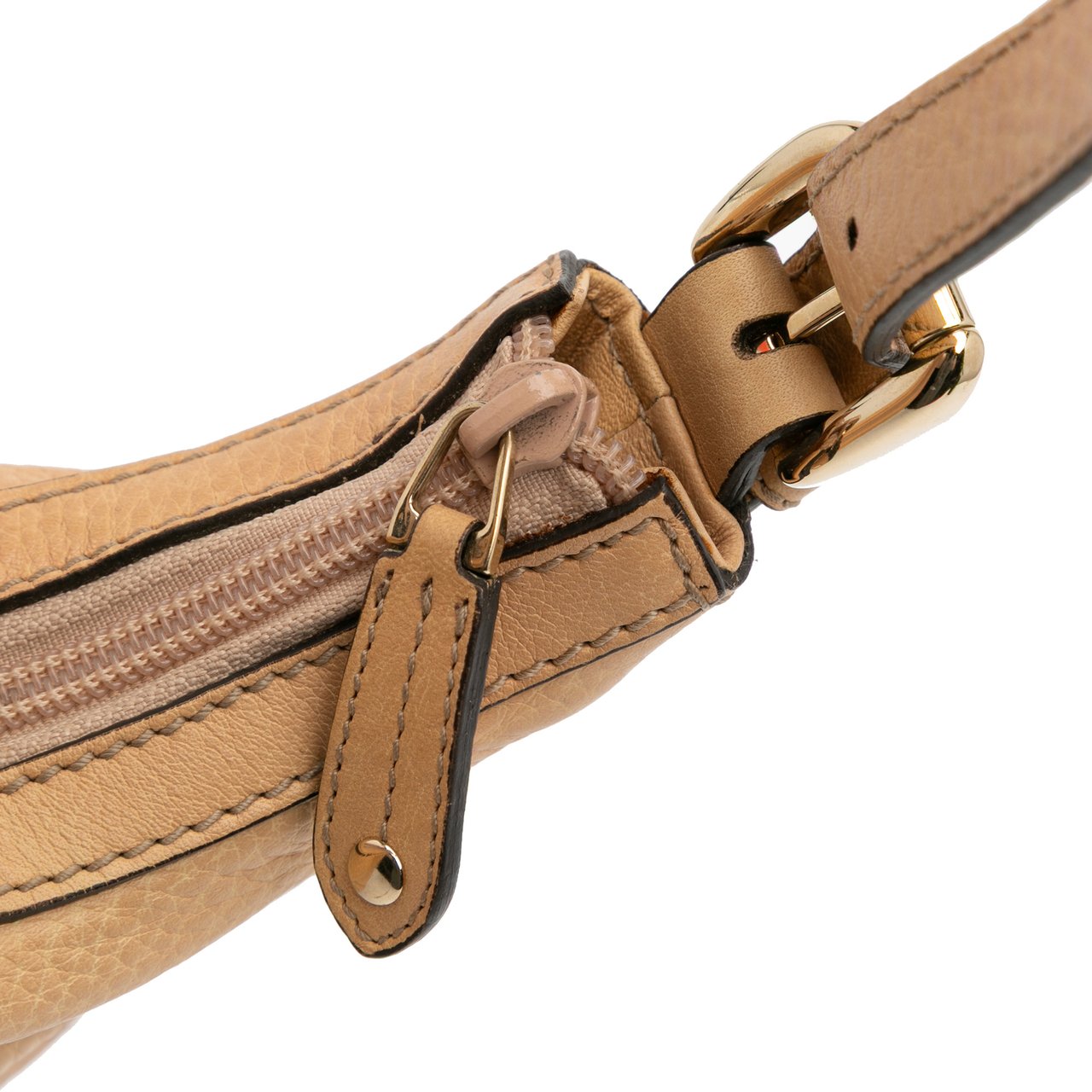 Gucci Small Guccissima Hysteria Crest Hobo Bruin
