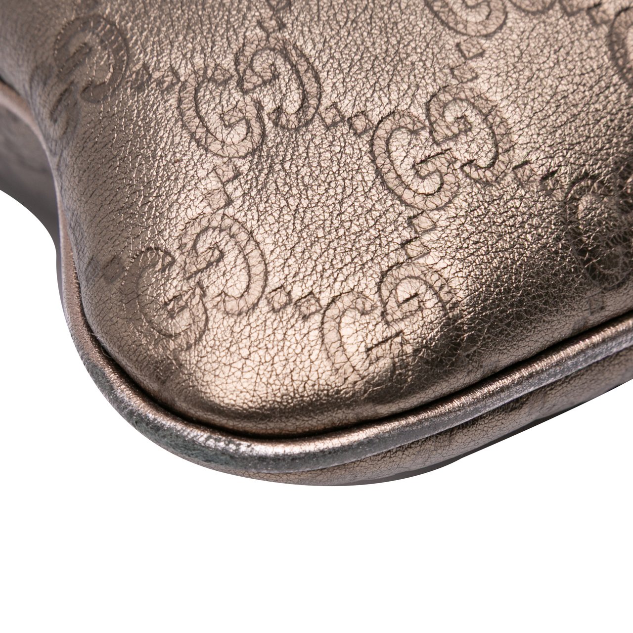 Gucci Metallic Guccissima Tote Bruin