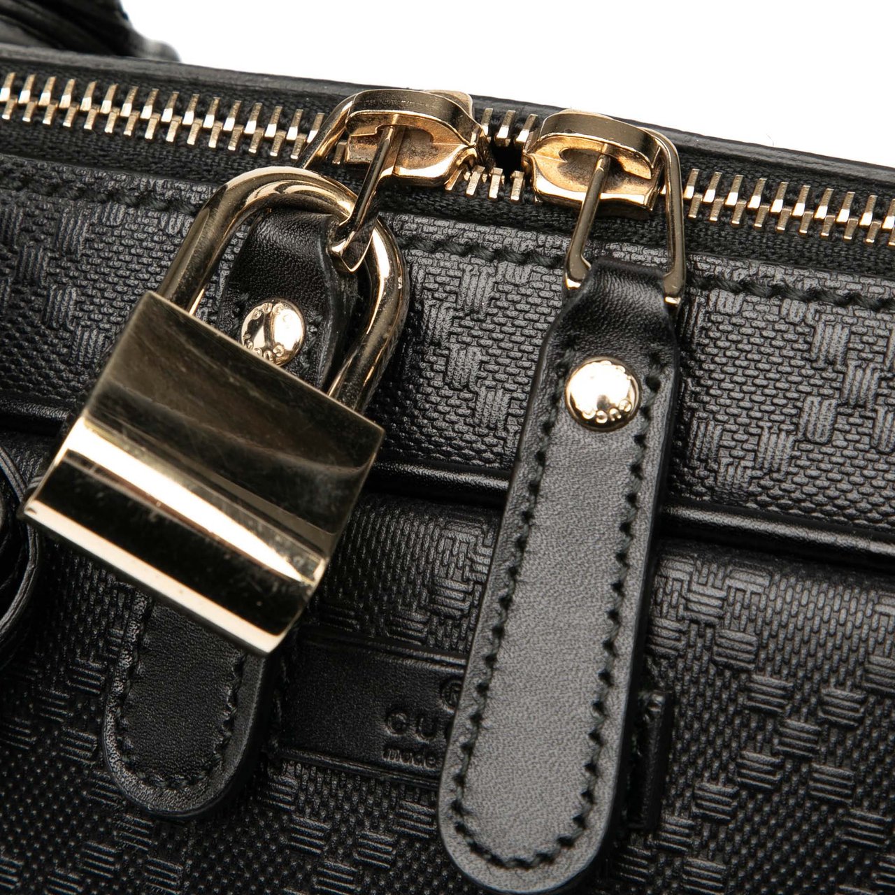 Gucci Diamante Leather Business Bag Zwart