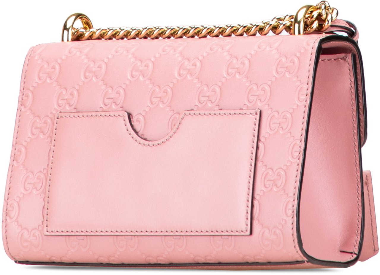 Gucci Small Guccissima Padlock Crossbody Roze