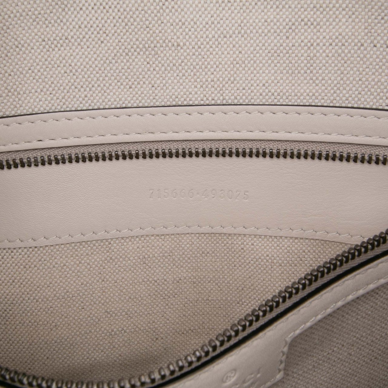 Gucci Medium Calfskin Web Bauletto Top Handle Bag Wit