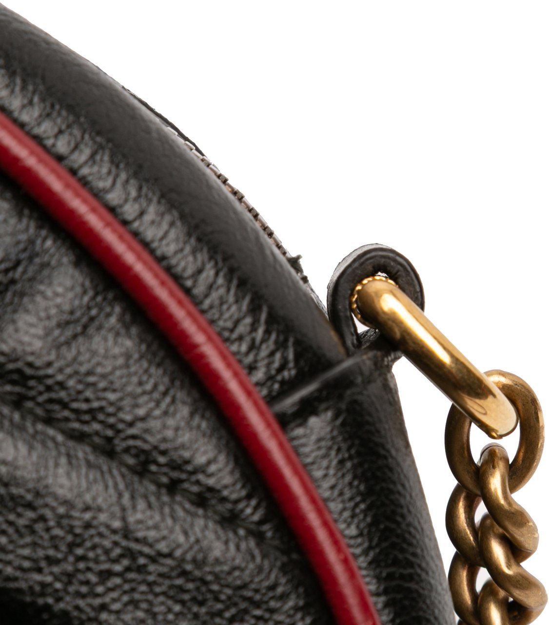 Gucci Mini GG Marmont Matelasse Leather Torchon Round Crossbody Zwart