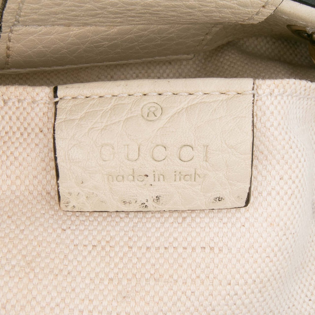 Gucci Mini Calfskin Bamboo Shopper Satchel Wit