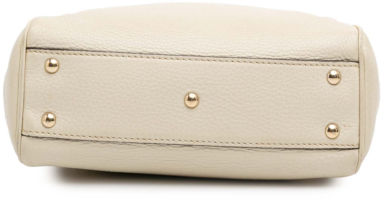 Gucci Mini Calfskin Bamboo Shopper Satchel Wit