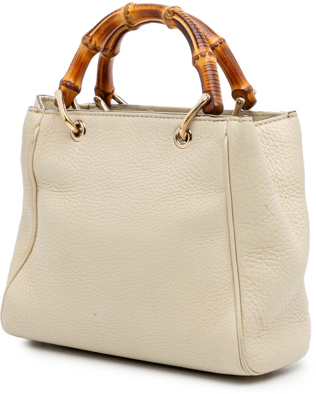 Gucci Mini Calfskin Bamboo Shopper Satchel Wit