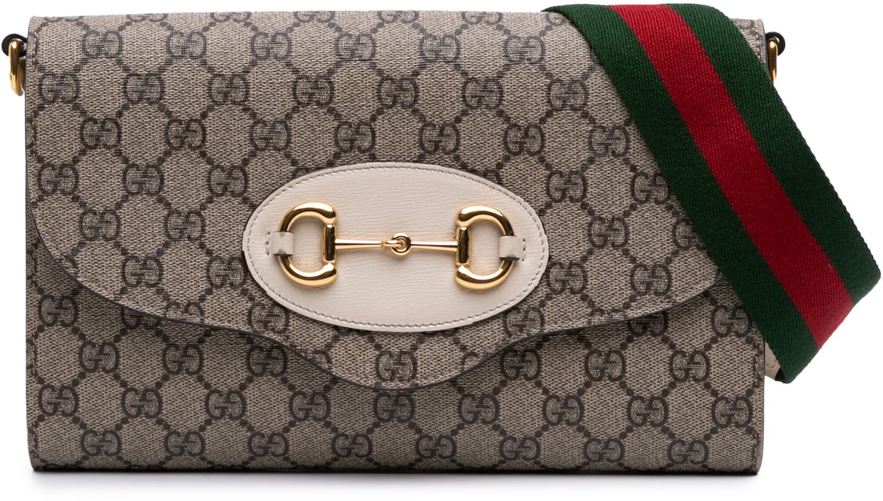Gucci Small GG Supreme Horsebit 1955 Satchel Bruin