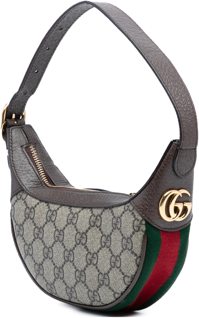Gucci Mini GG Supreme Web Ophidia Shoulder Bag Bruin