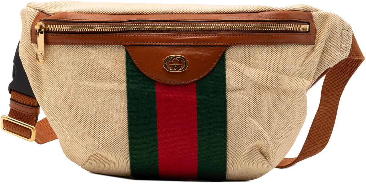 Gucci Canvas Web Belt Bag Bruin