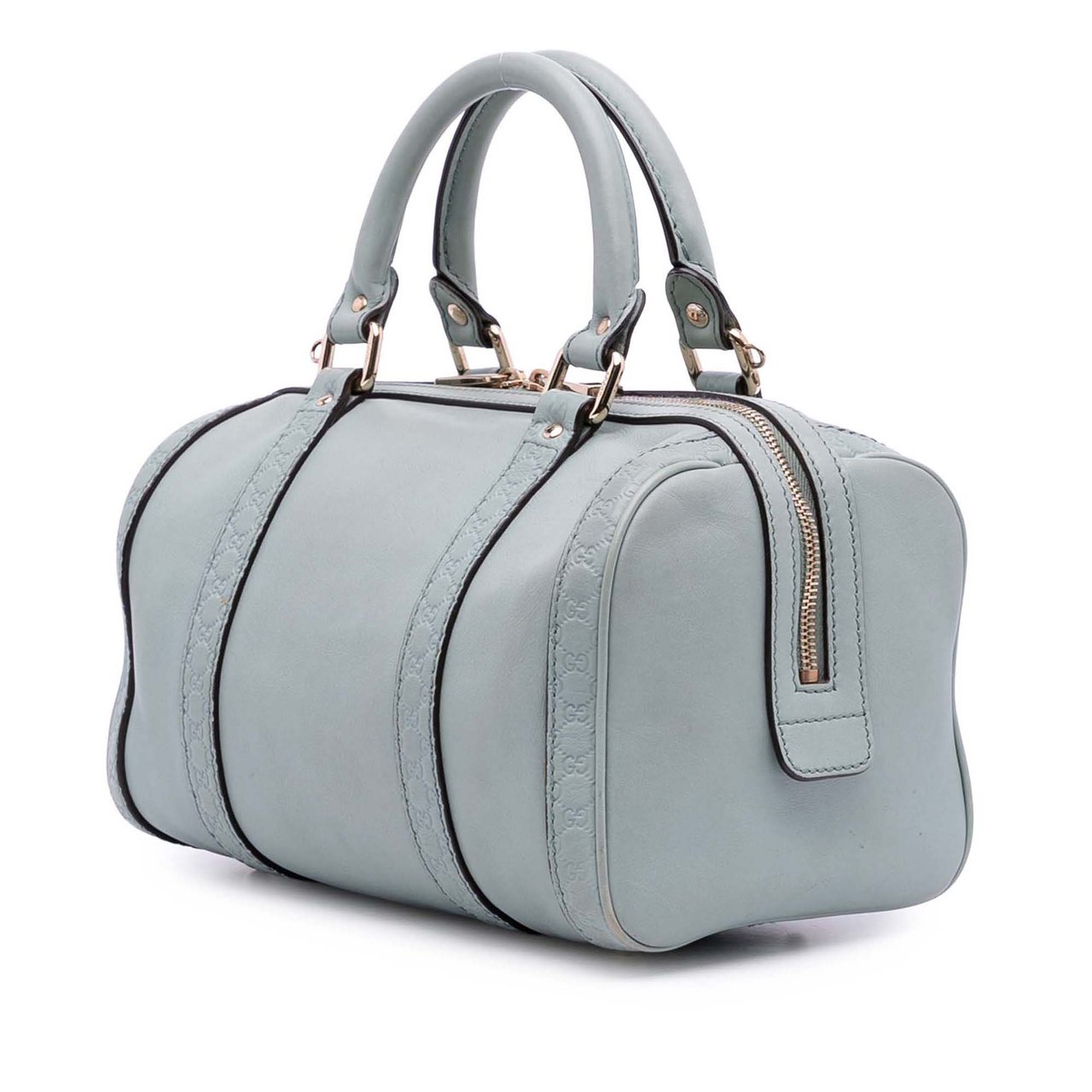 Gucci Small Microguccissima Trimmed Leather Joy Boston Bag Blauw