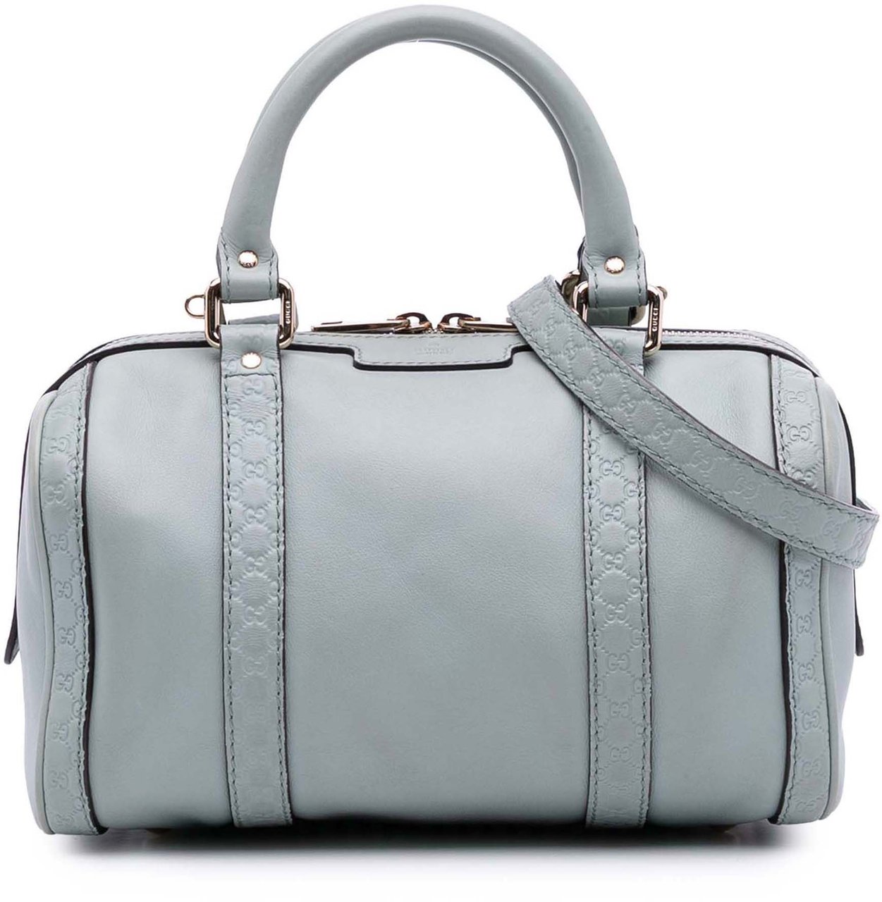 Gucci Small Microguccissima Trimmed Leather Joy Boston Bag Blauw