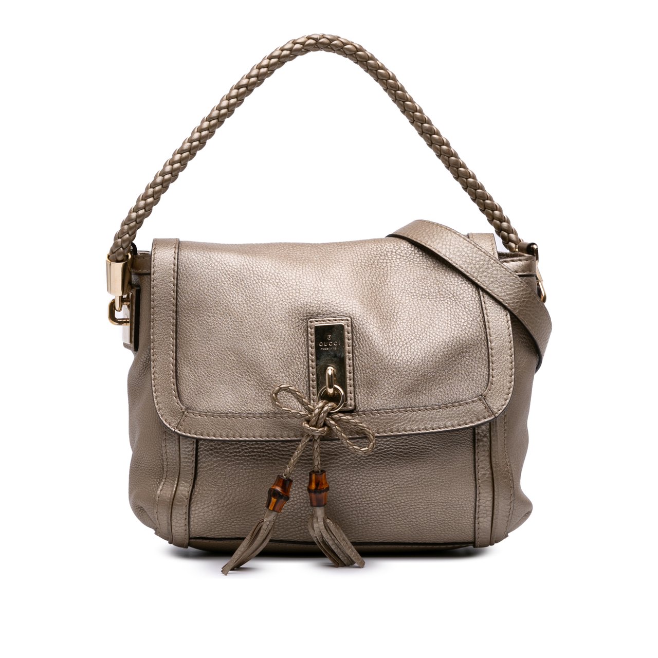 Gucci Leather Bella Satchel Goud