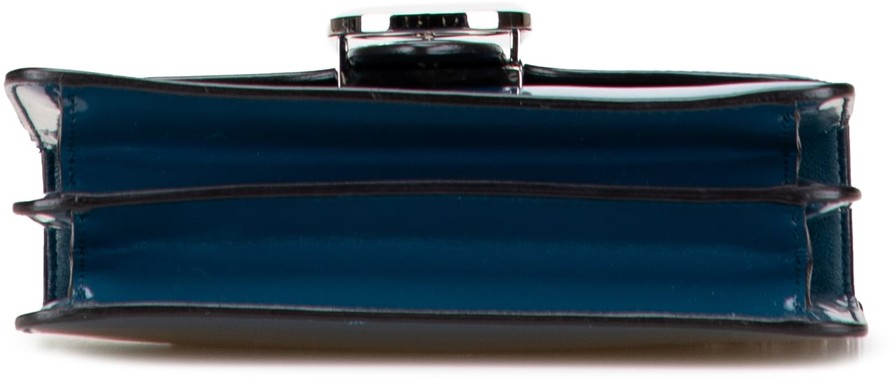 Gucci Small Polished Calfskin Interlocking G Dollar Crossbody Blauw