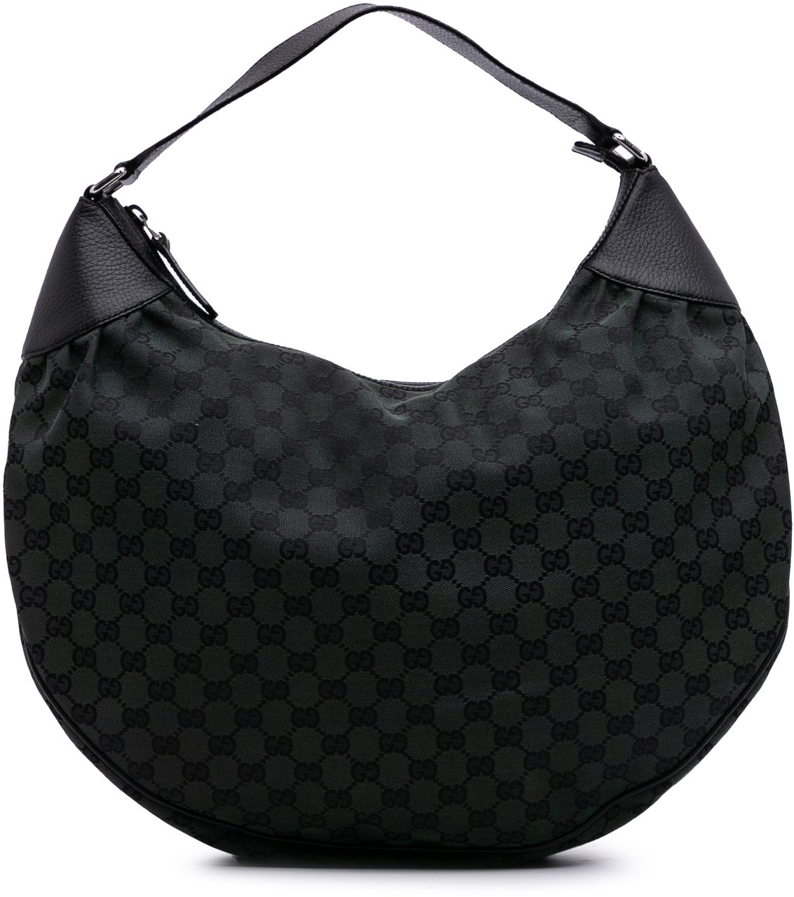 Gucci Large GG Canvas Half Moon Hobo Groen