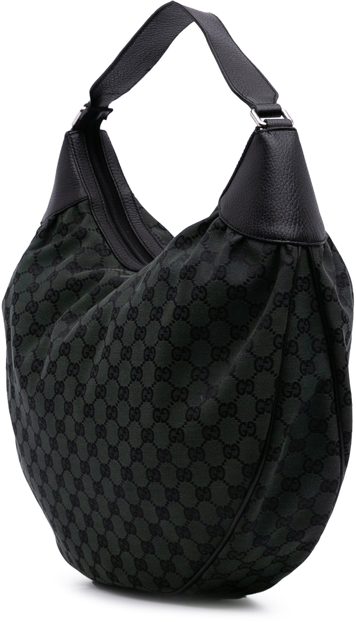 Gucci Large GG Canvas Half Moon Hobo Groen