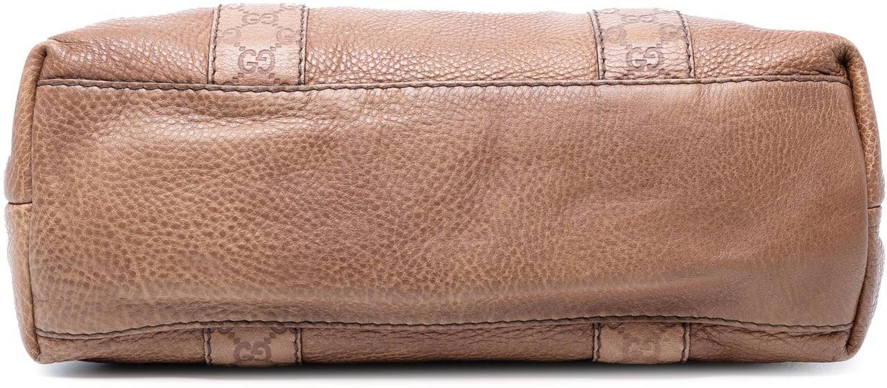 Gucci Guccissima Trimmed Leather Bamboo Libeccio Tote Bruin