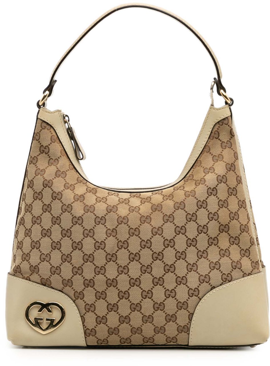 Gucci Medium GG Canvas Lovely Shoulder Bag Bruin
