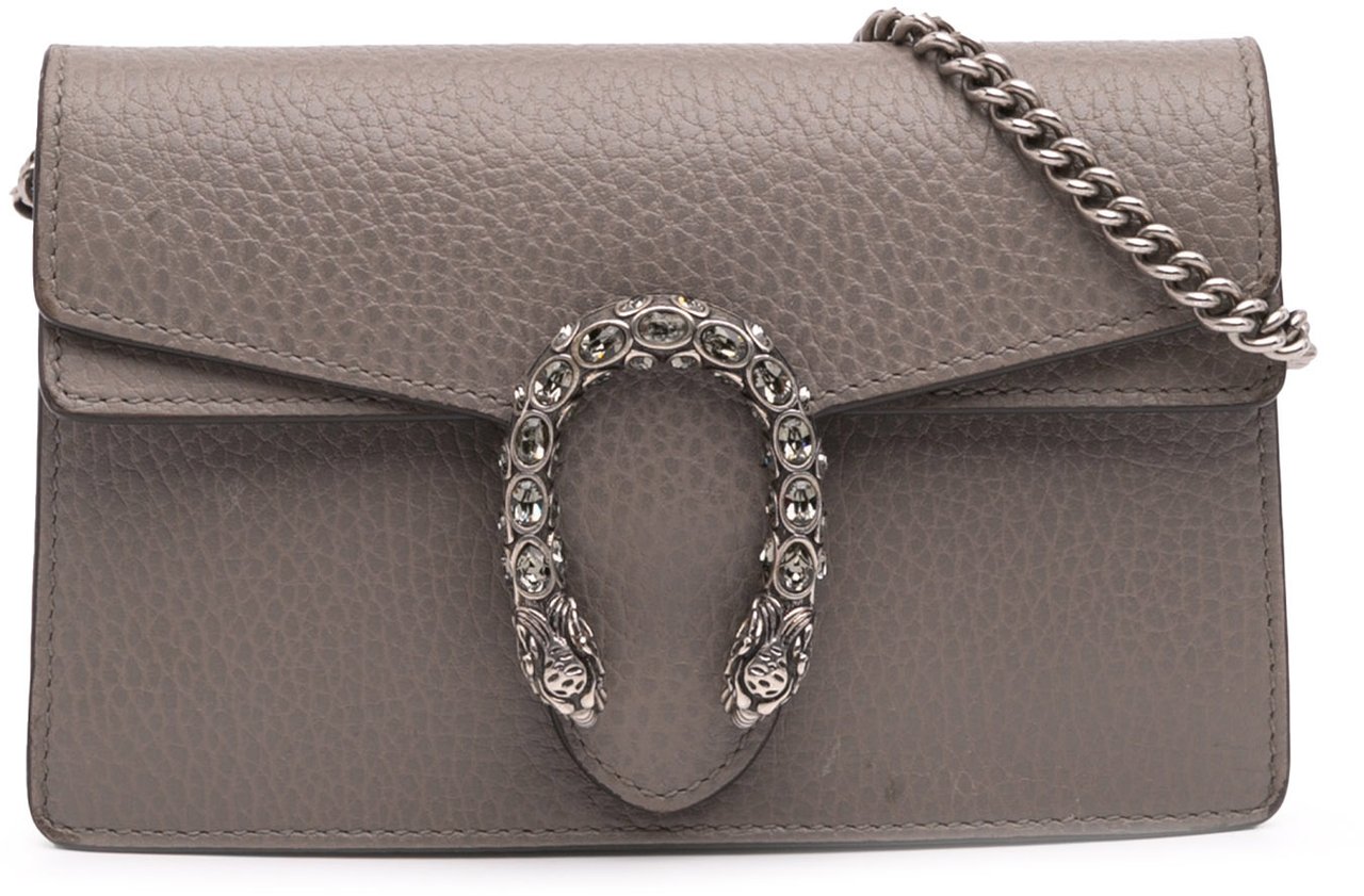 Gucci Super Mini Leather Dionysus Crossbody Bruin
