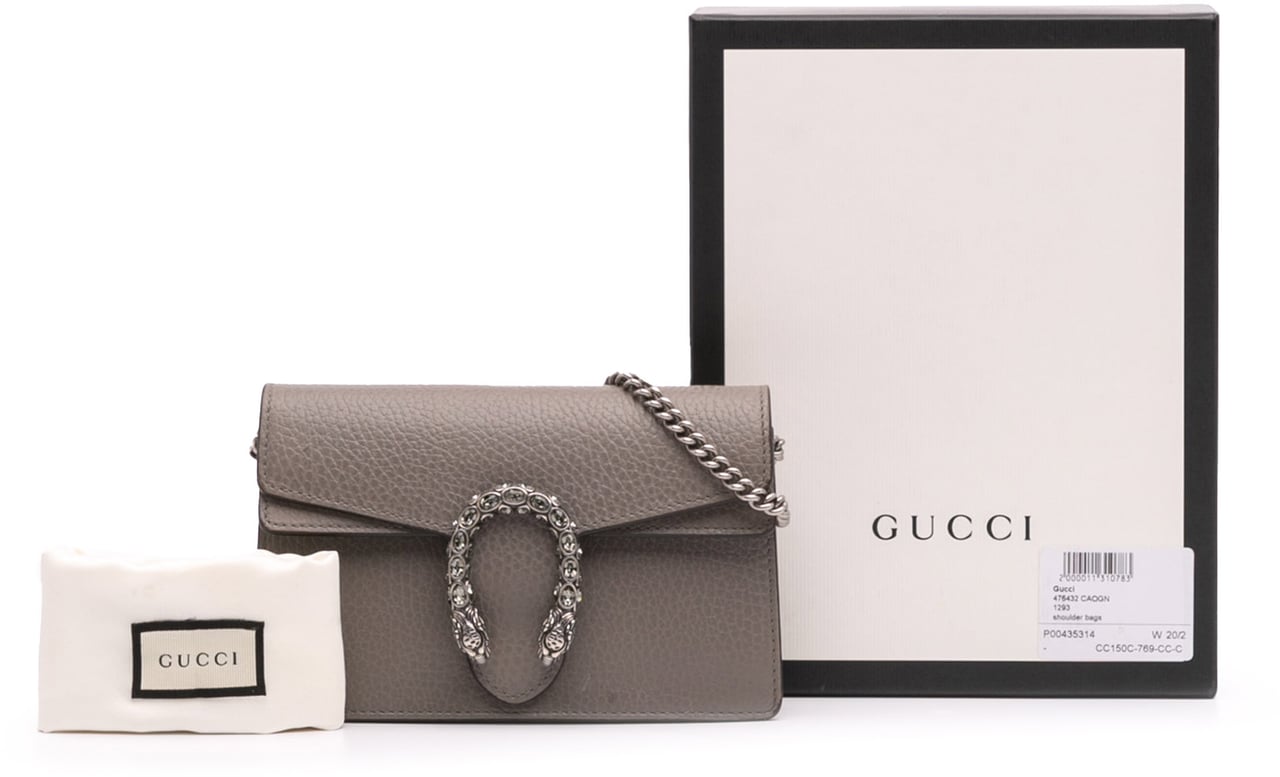 Gucci Super Mini Leather Dionysus Crossbody Bruin