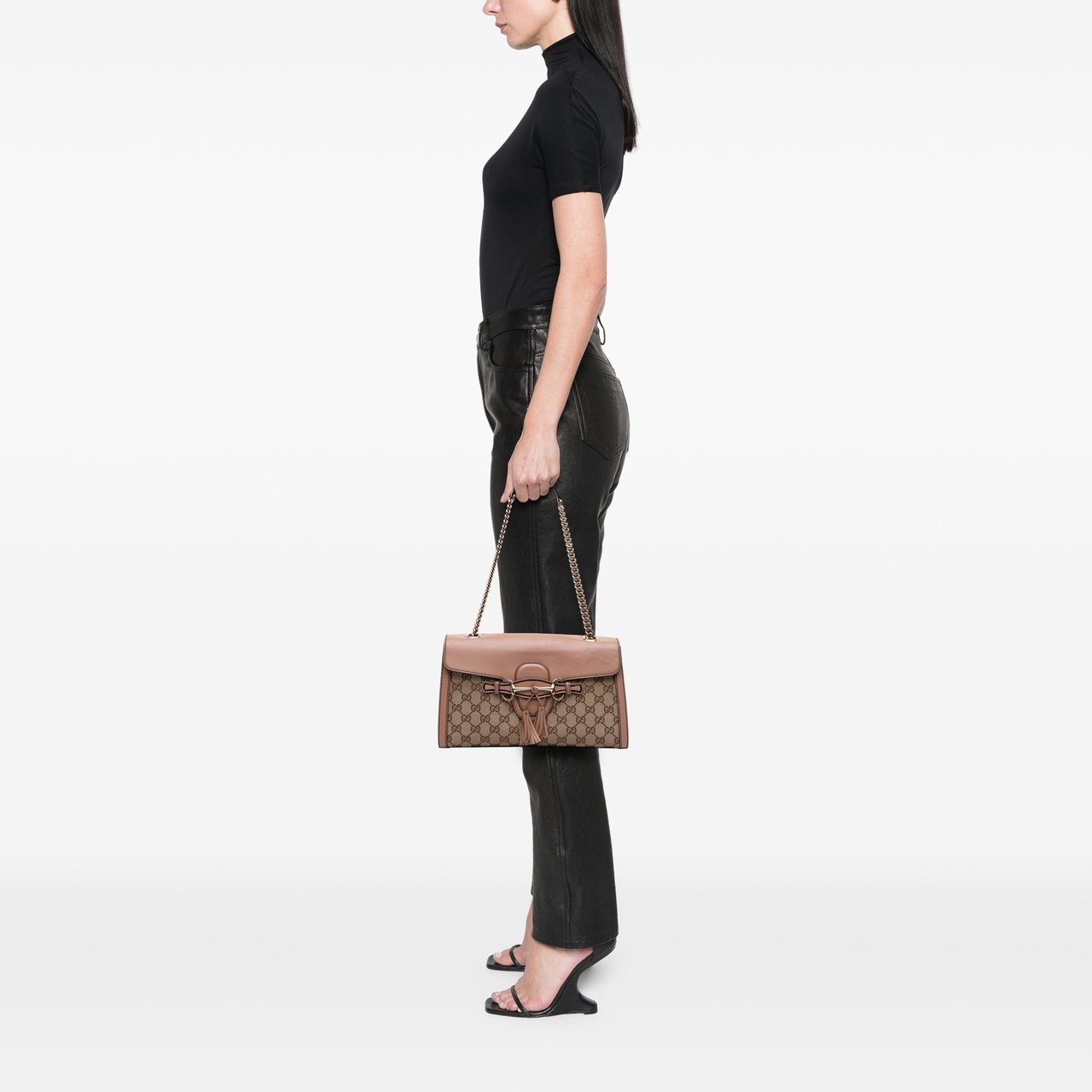 Gucci Medium GG Canvas Emily Shoulder Bag Bruin