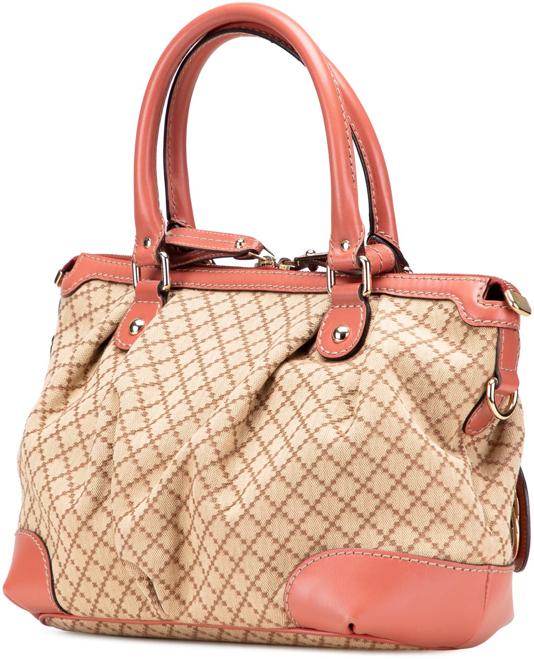 Gucci Diamante Canvas Sukey Satchel Bruin