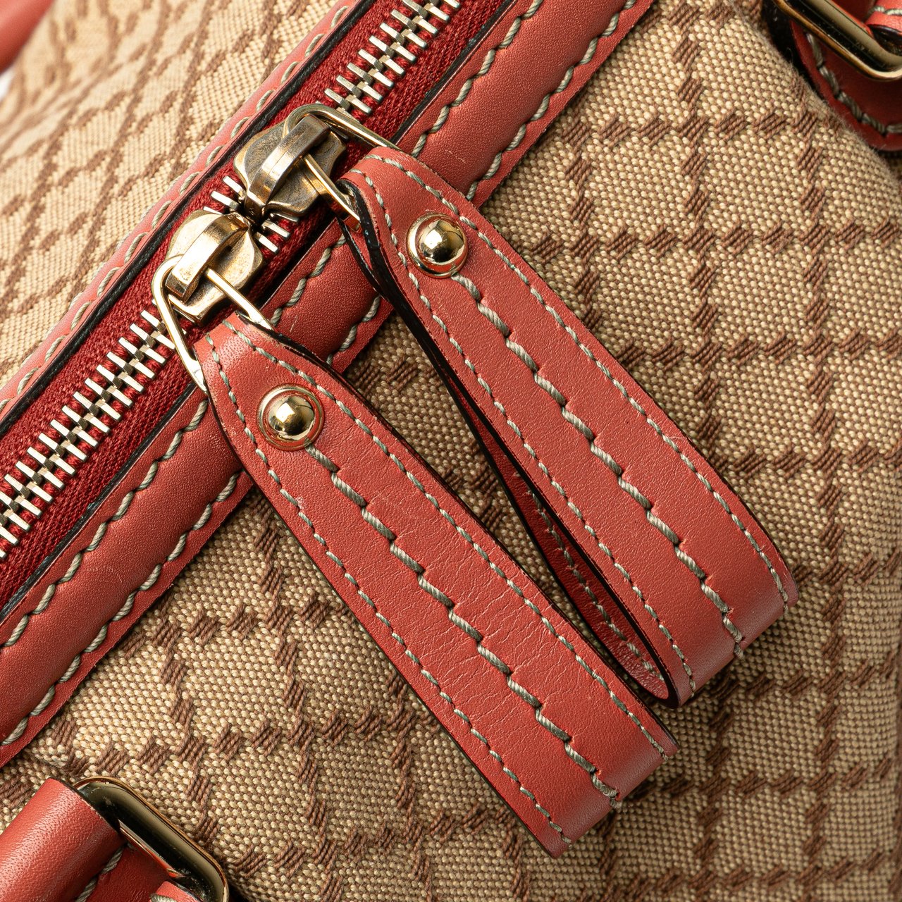 Gucci Diamante Canvas Sukey Satchel Bruin