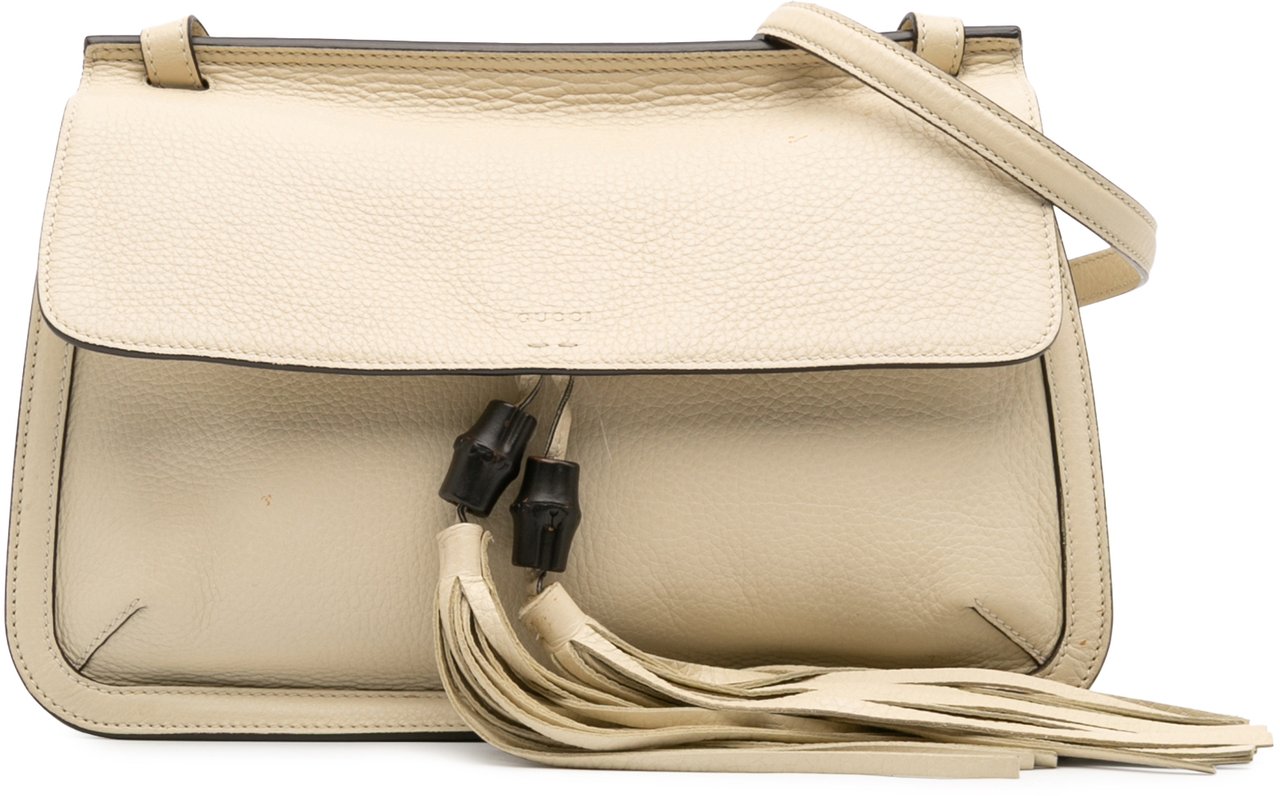 Gucci Medium Leather Bamboo Daily Crossbody Bruin