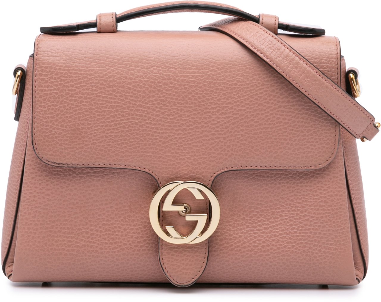 Gucci Small Dollar Calfskin Interlocking G Satchel Roze
