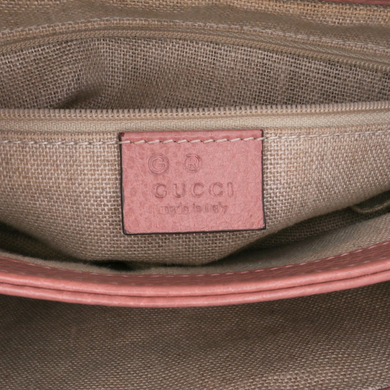 Gucci Small Dollar Calfskin Interlocking G Satchel Roze