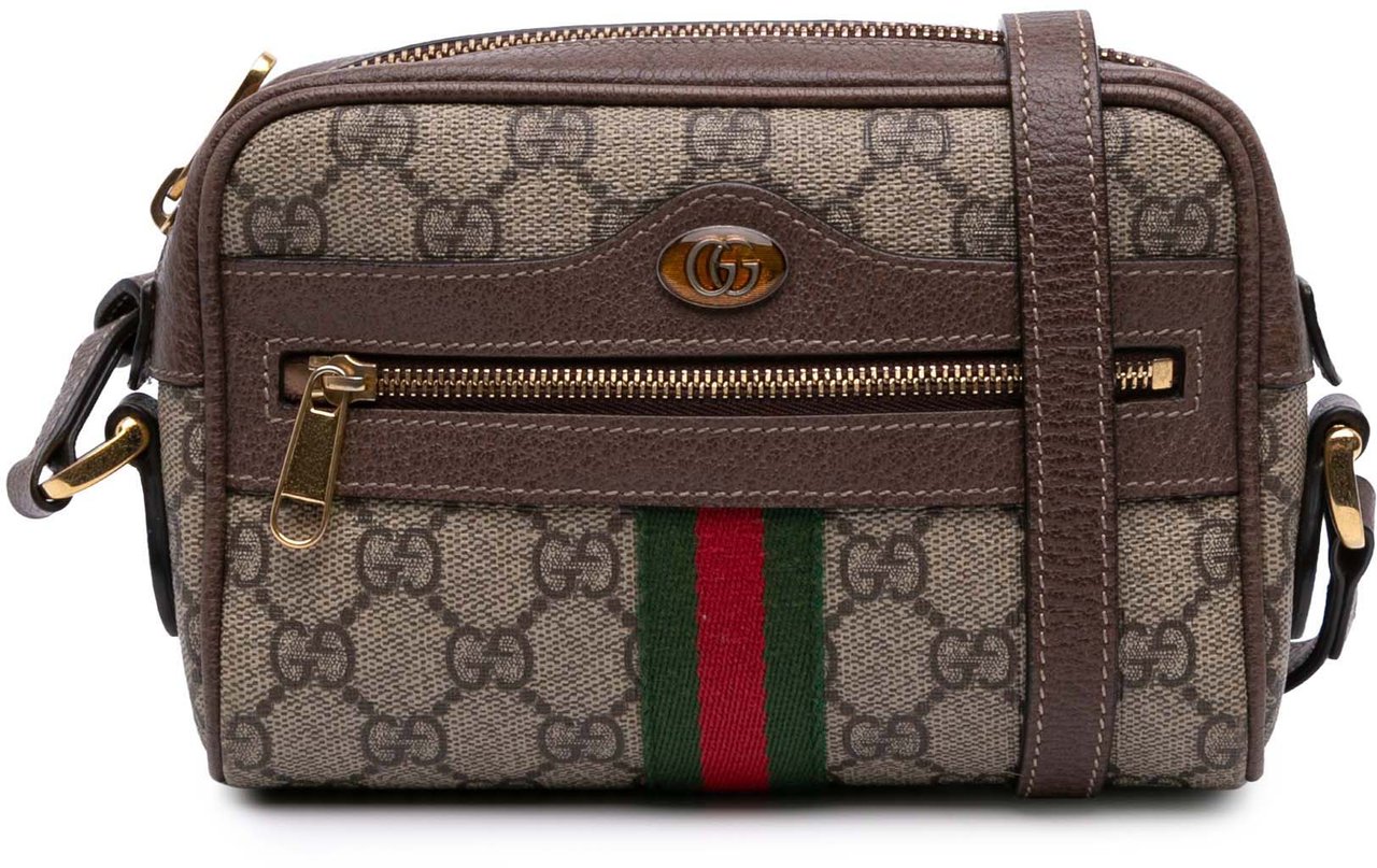 Gucci Mini GG Supreme Ophidia Crossbody Bruin