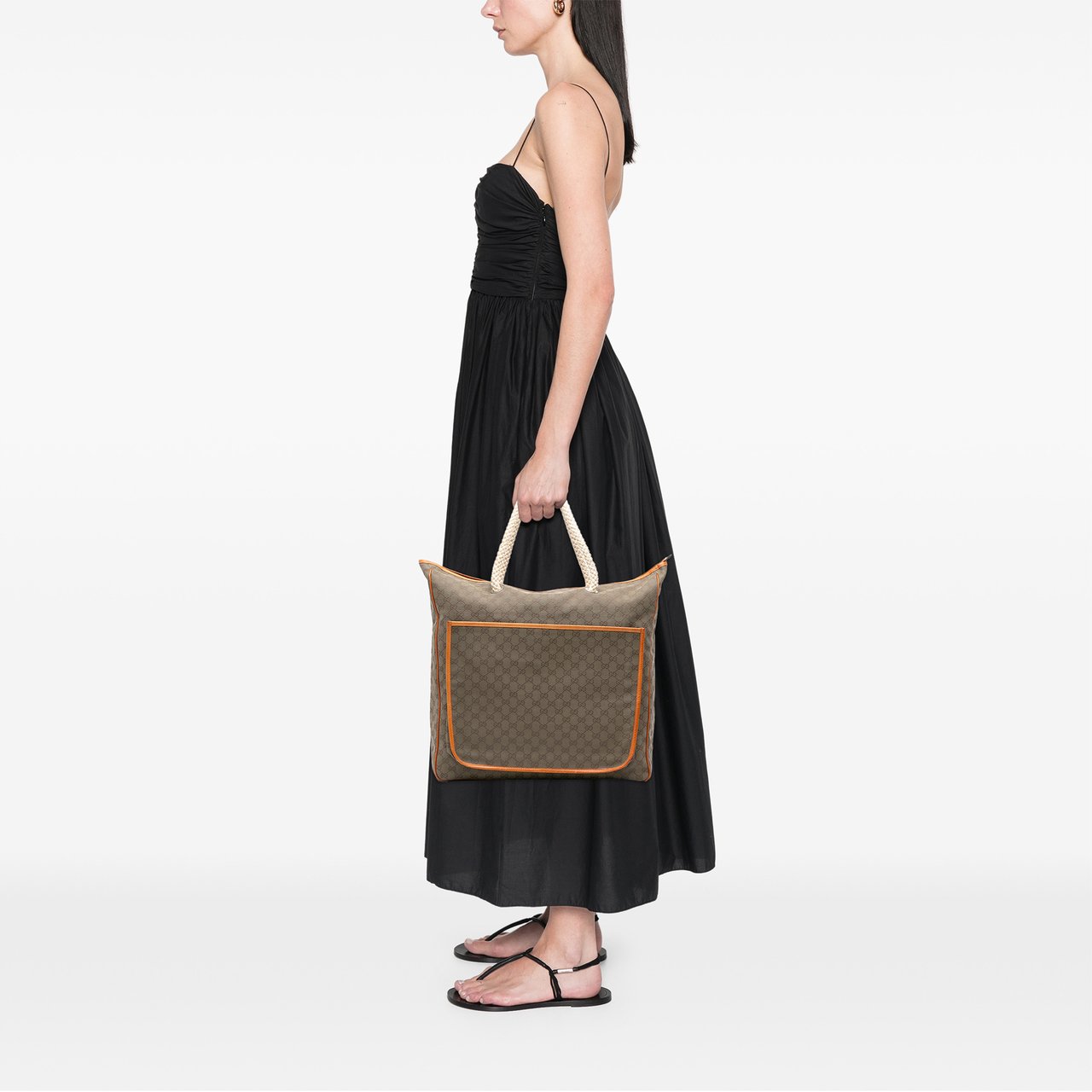 Gucci GG Canvas Rope Tote Bruin