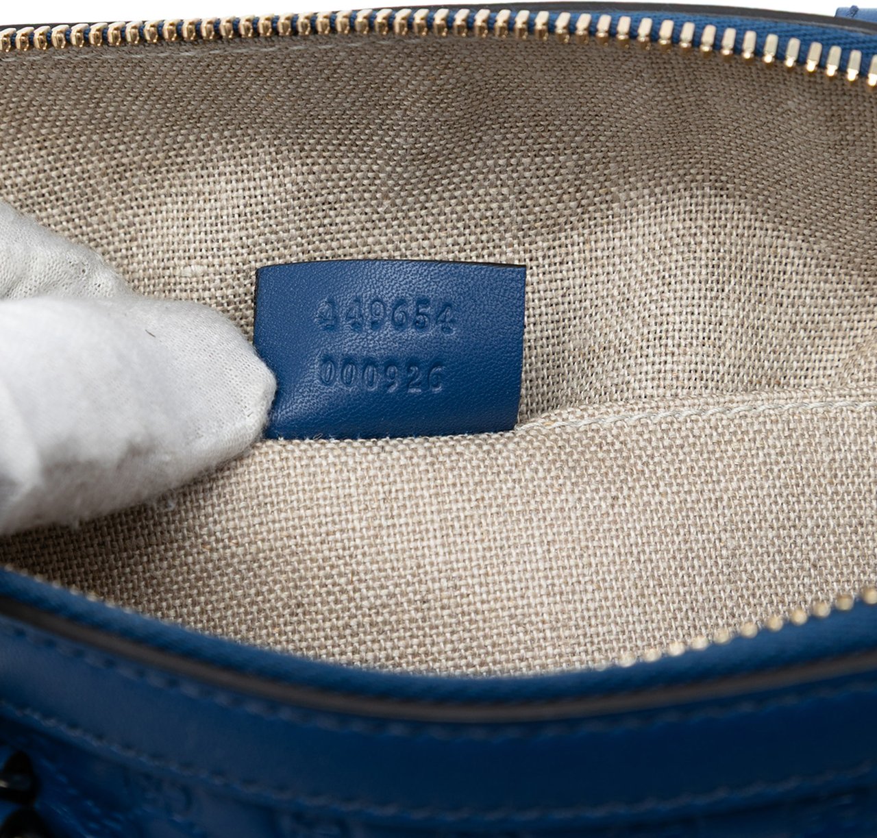 Gucci Mini Microguccissima Dome Satchel Blauw