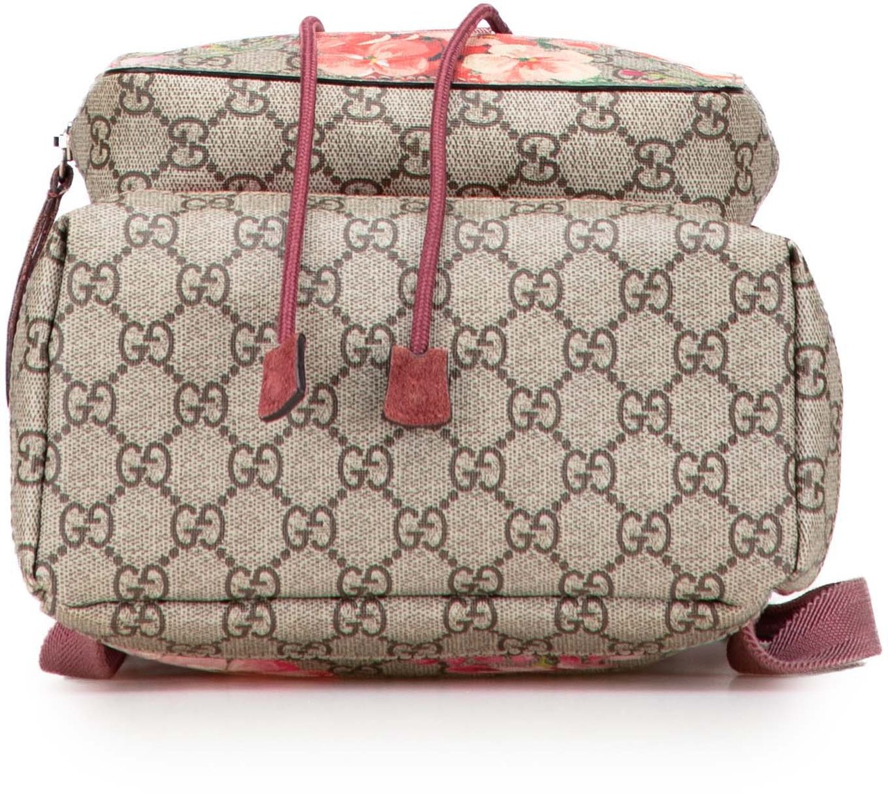 Gucci Small GG Supreme Blooms Single Buckle Backpack Bruin