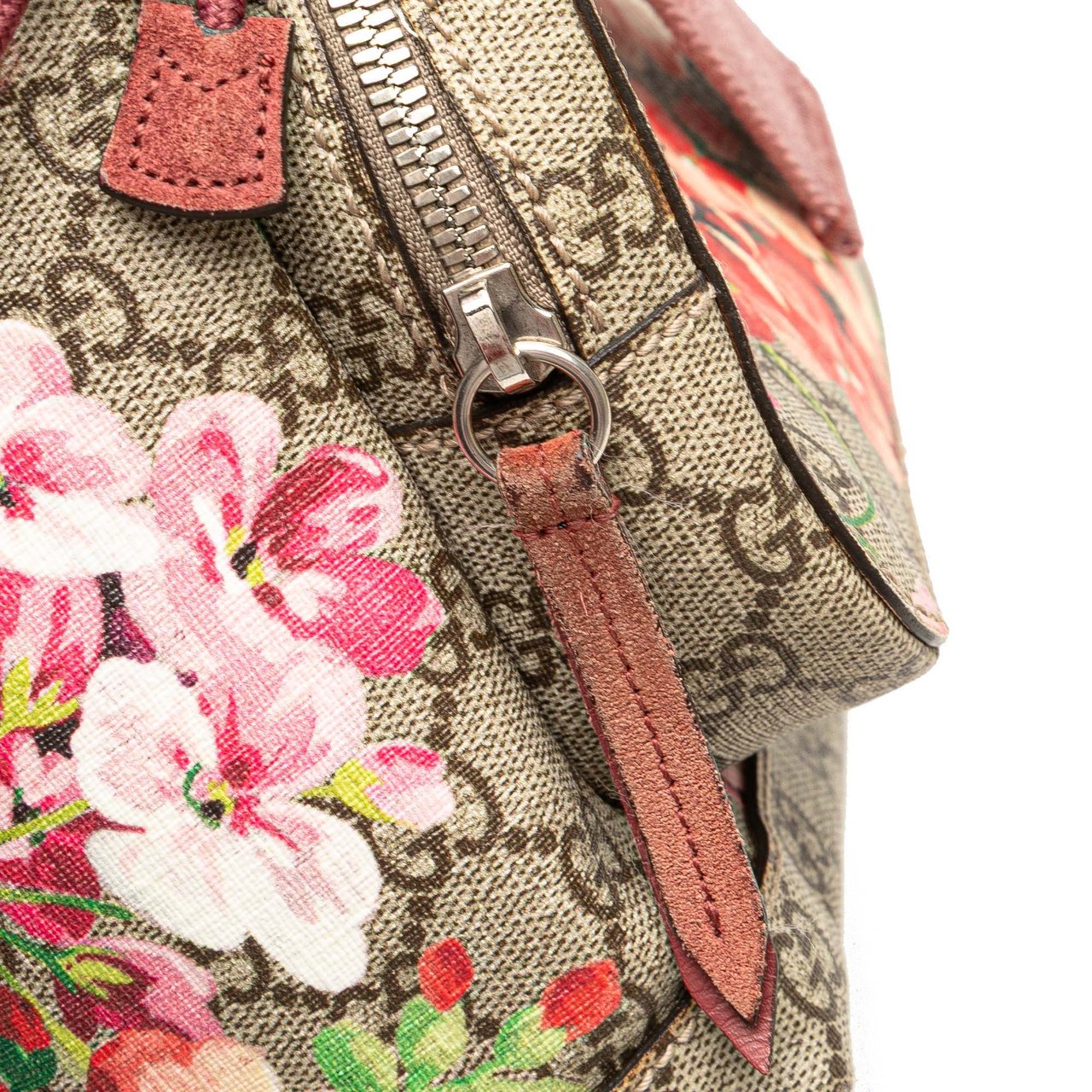 Gucci Small GG Supreme Blooms Single Buckle Backpack Bruin