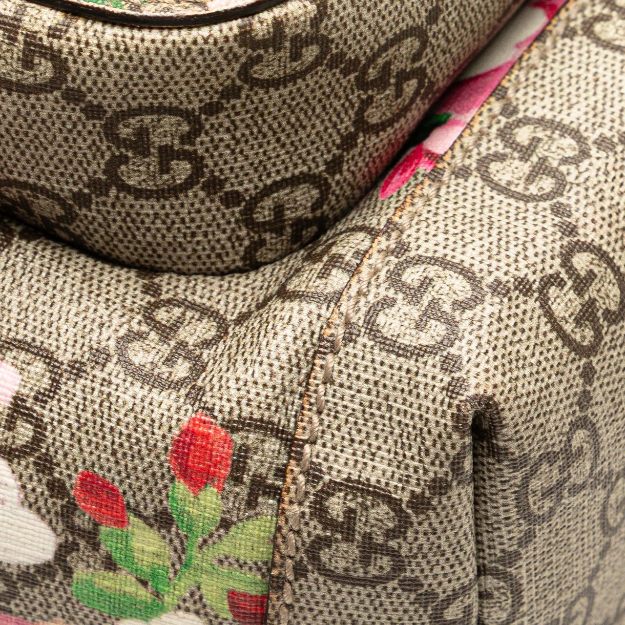 Gucci Small GG Supreme Blooms Single Buckle Backpack Bruin