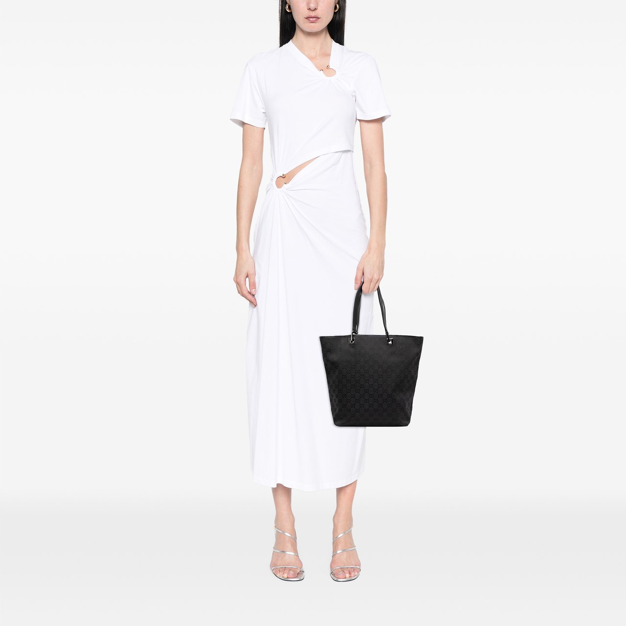 Gucci GG Canvas Web Tote Zwart