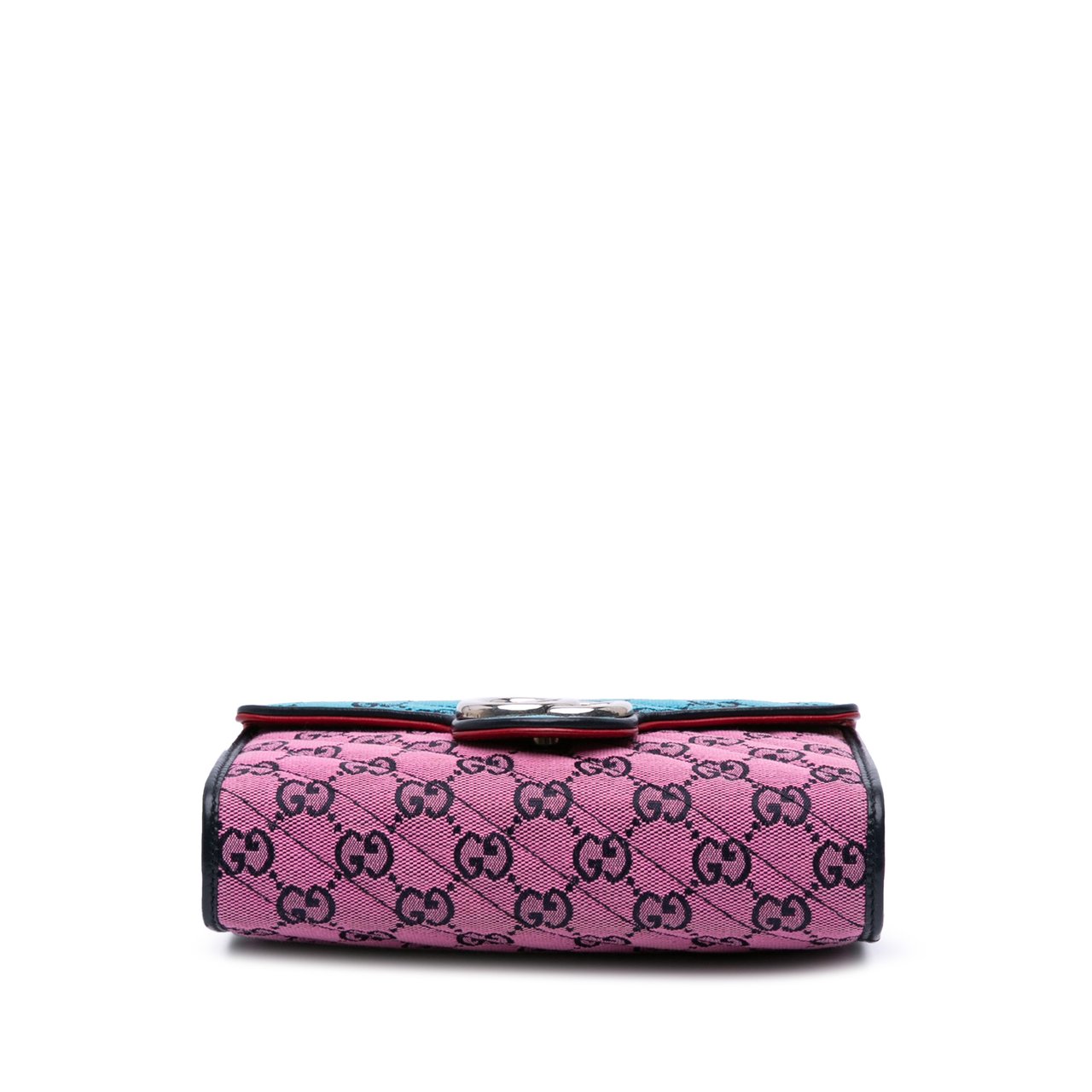 Gucci GG Marmont Matelasse Diagonal Canvas Chain Wallet Roze