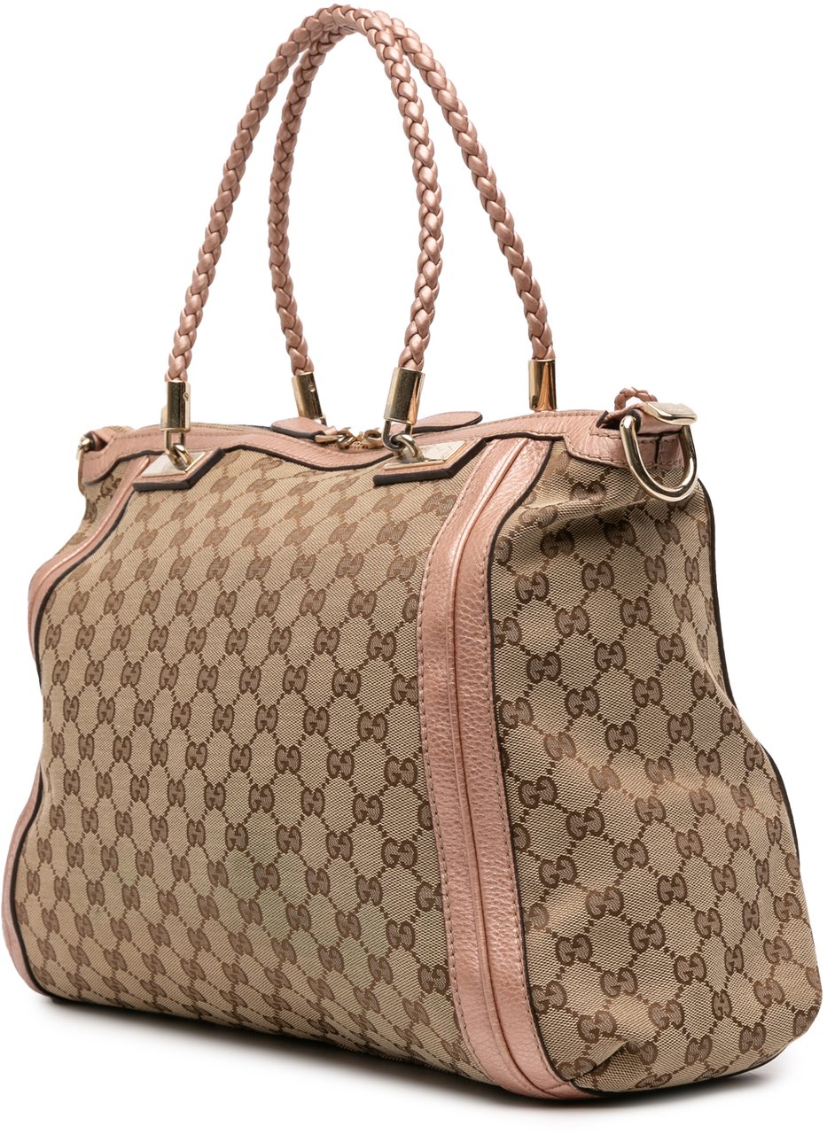 Gucci Large GG Canvas Bella Satchel Bruin