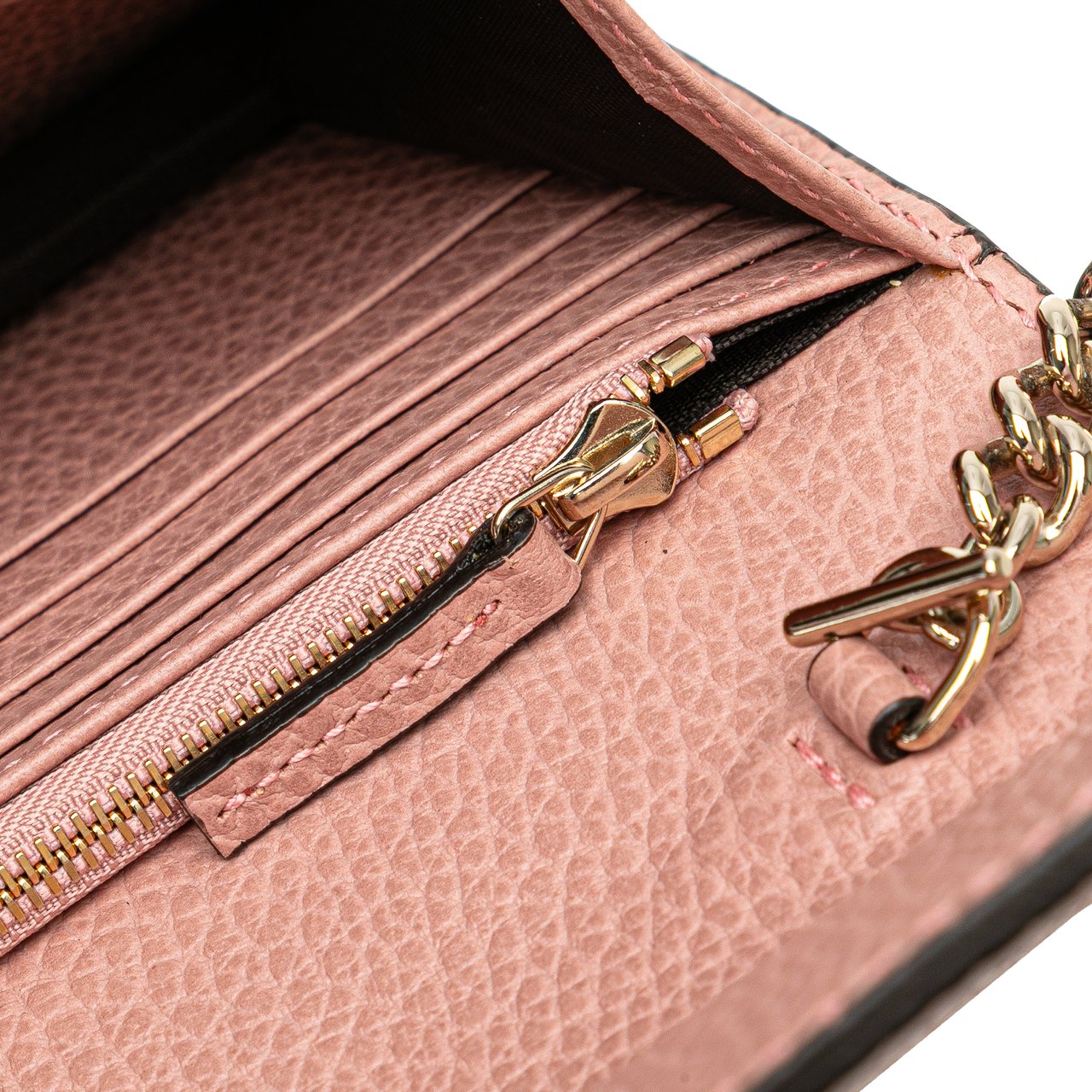 Gucci Interlocking G Dollar Wallet on Chain Roze