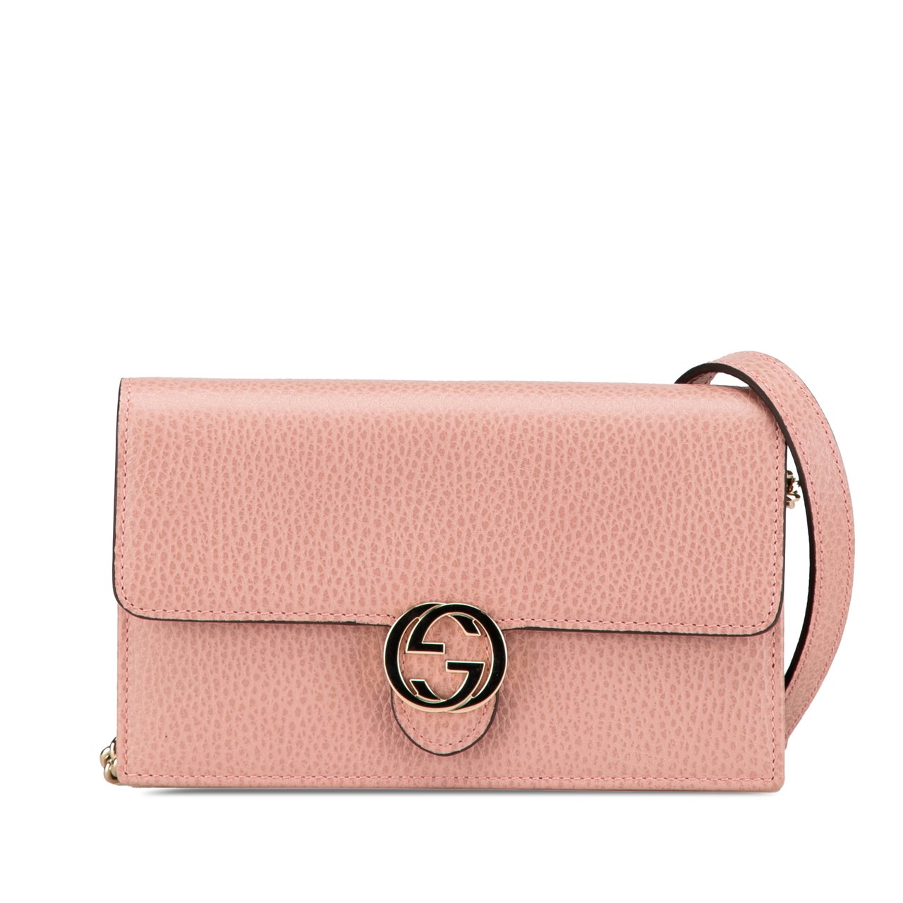 Gucci Interlocking G Dollar Wallet on Chain Roze
