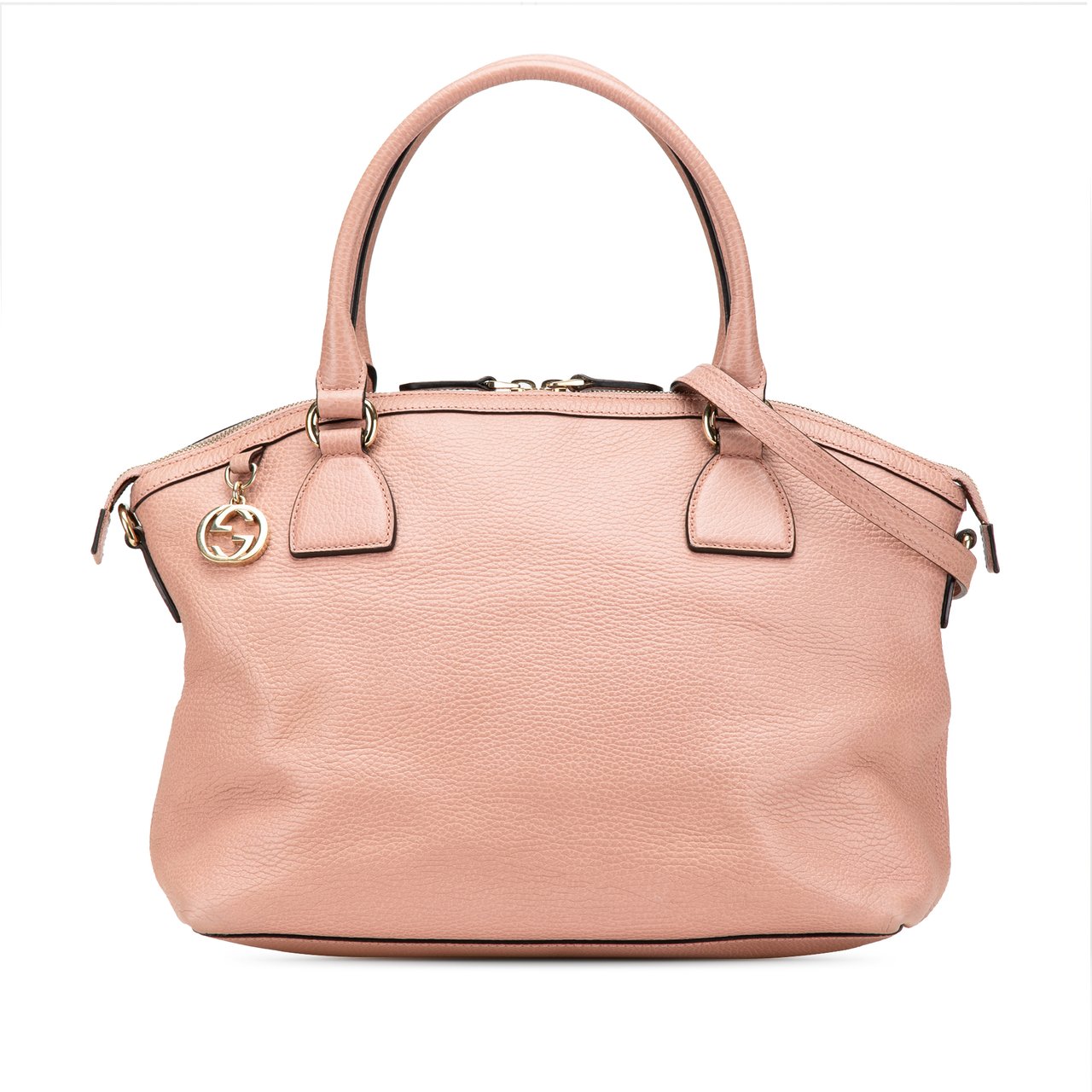 Gucci Medium Leather GG Charm Dome Satchel Roze