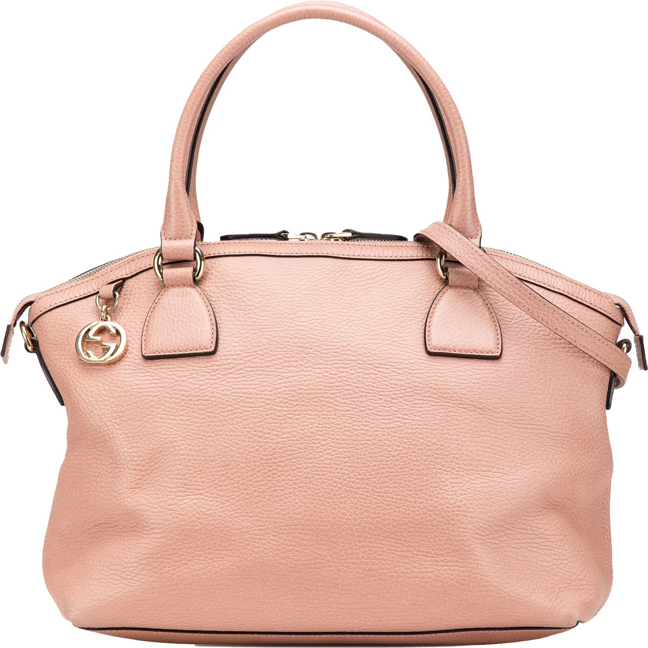 Gucci Medium Leather GG Charm Dome Satchel Roze