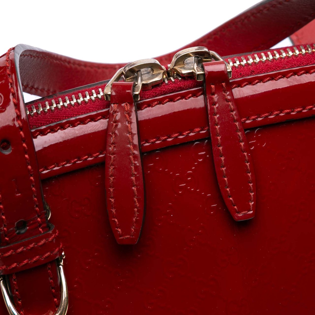 Gucci Medium Microguccissima Patent Nice Dome Satchel Rood