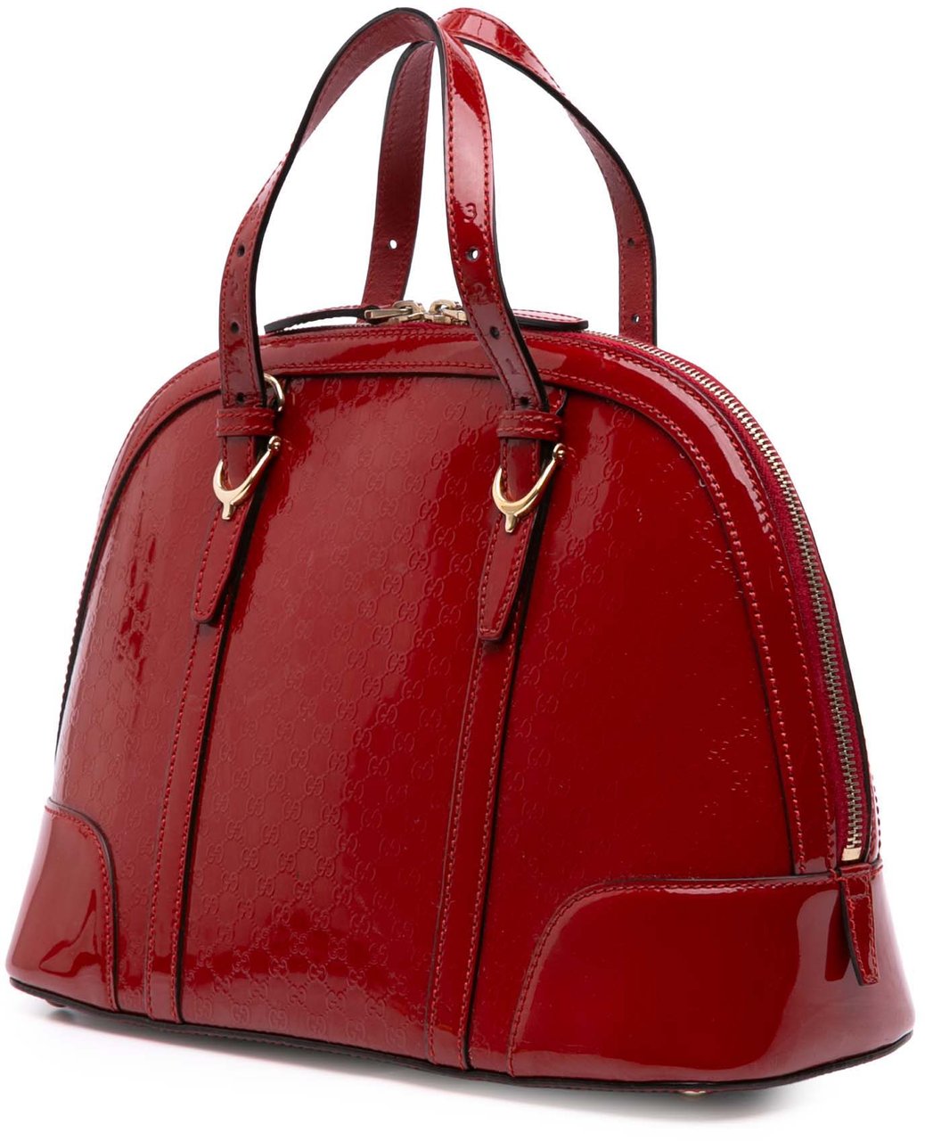 Gucci Medium Microguccissima Patent Nice Dome Satchel Rood