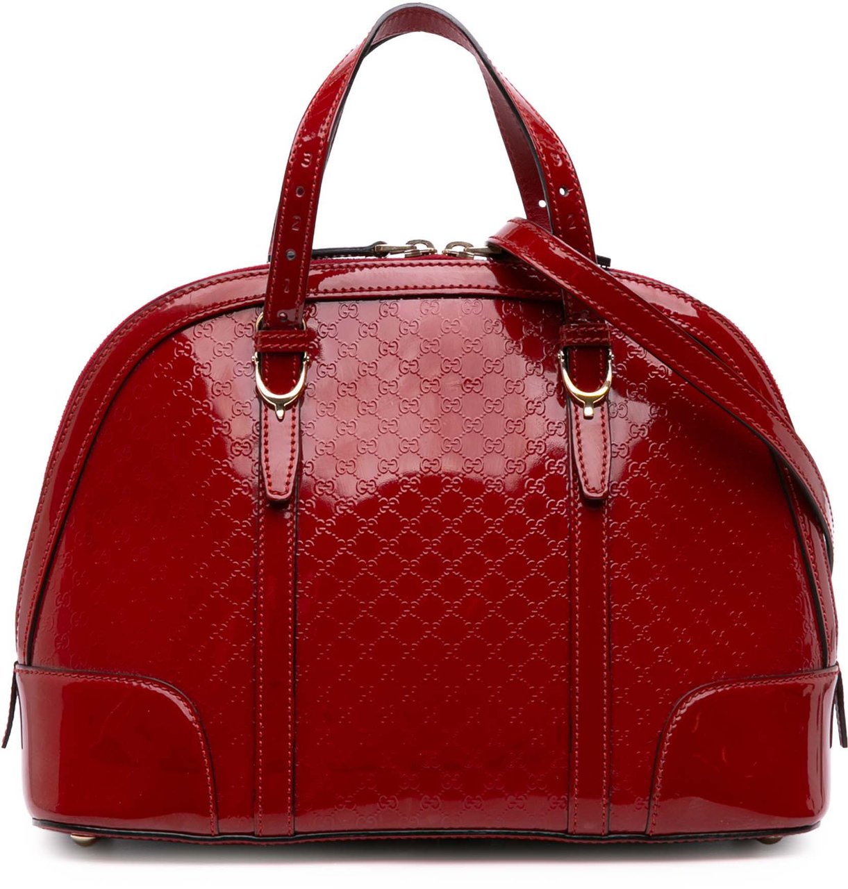 Gucci Medium Microguccissima Patent Nice Dome Satchel Rood