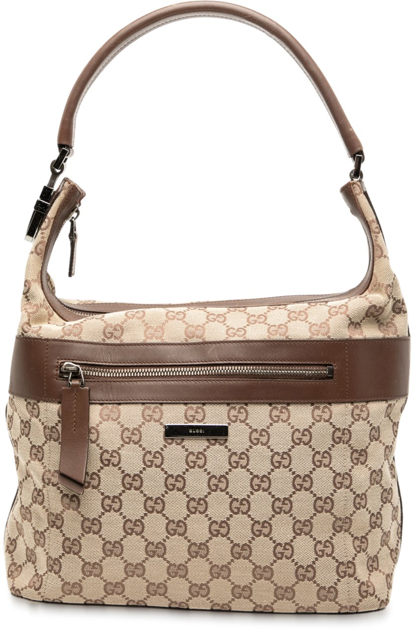 Gucci GG Canvas Shoulder Bag Bruin