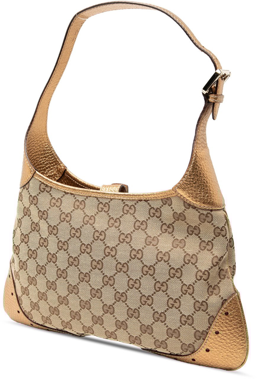 Gucci GG Canvas Punch Shoulder Bag Bruin