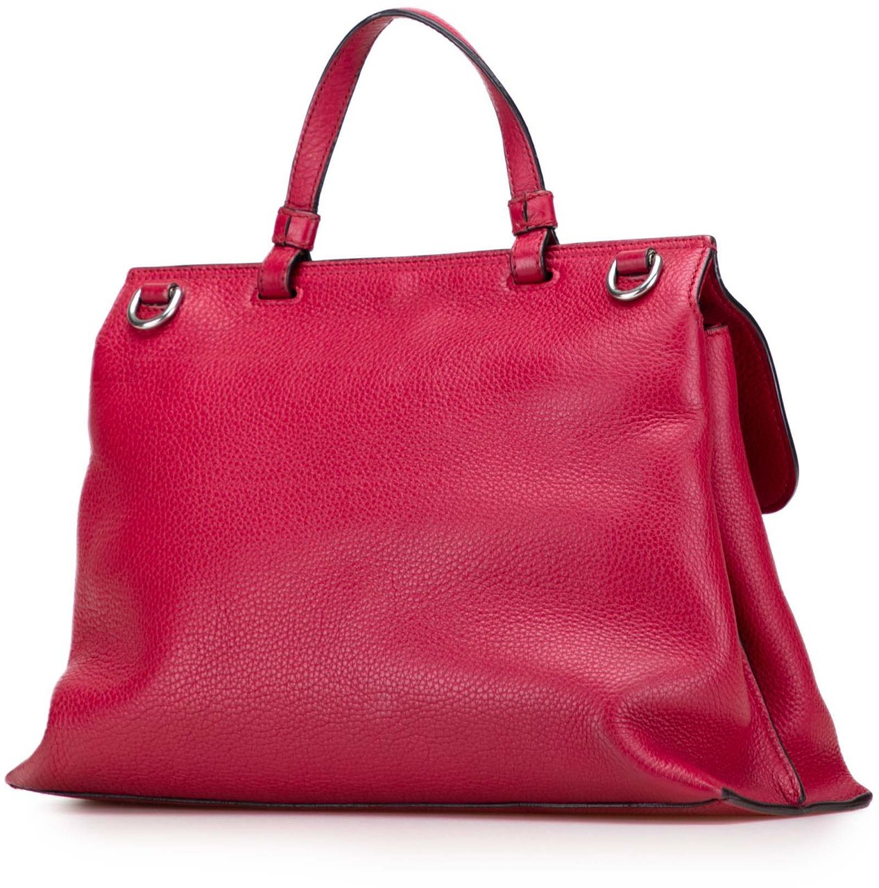 Gucci Medium Leather Bamboo Daily Satchel Roze